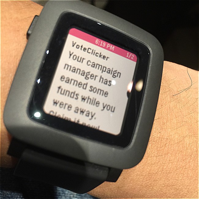 Vote Clicker notification